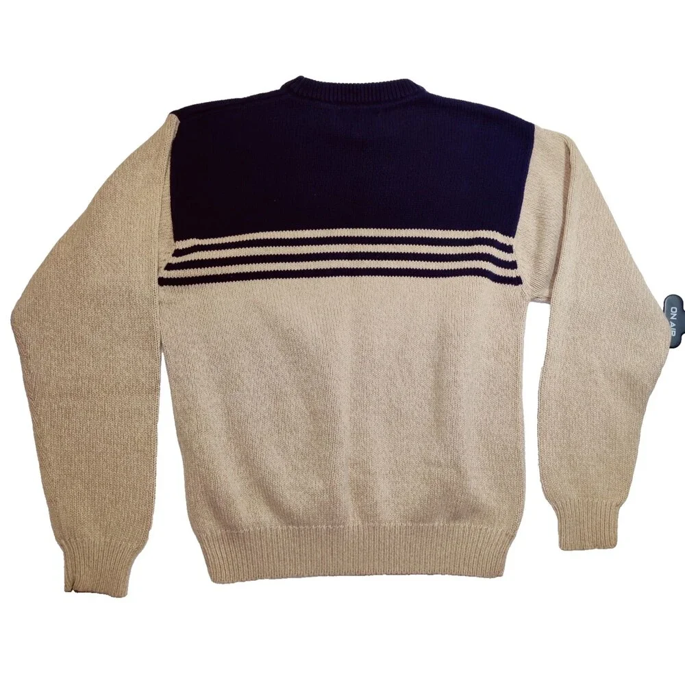 Vintage 90's Croft & Barrow 100% Cotton Knit Band Sweater Size S Long Sleeve